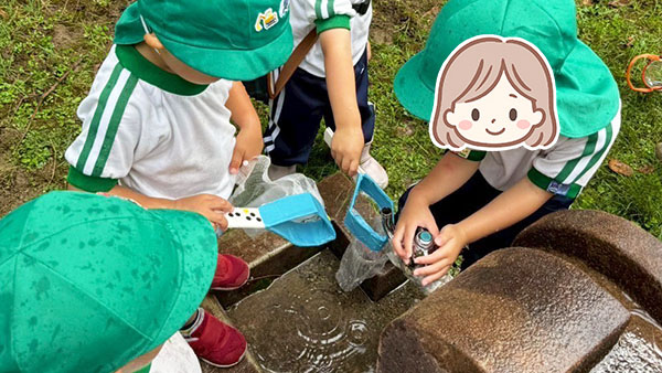 手作り虫取り網で、水はすくえる？？